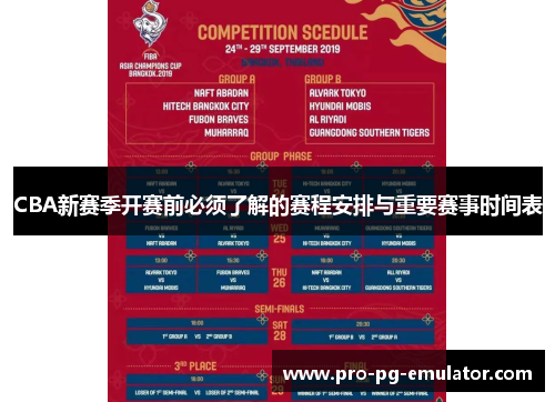 CBA新赛季开赛前必须了解的赛程安排与重要赛事时间表 CBA新赛季开赛前必须了解的赛程安排与重要赛事时间表